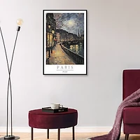 Paris Street Scene Framed Canvas Art Print