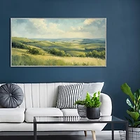 Emerald Horizons Framed Canvas Art Print