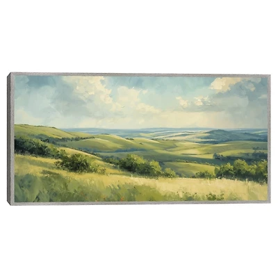 Emerald Horizons Framed Canvas Art Print