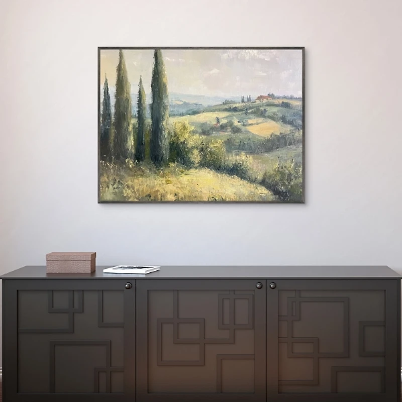 Hill Country Gray Framed Canvas Art Print