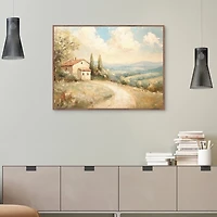 Red Roof Villa Framed Canvas Art Print