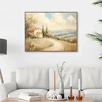 Red Roof Villa Framed Canvas Art Print