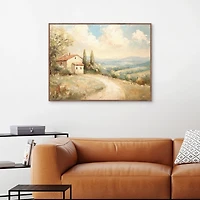 Red Roof Villa Framed Canvas Art Print