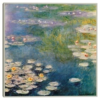 Water Lilies Silver Framed Canvas Art Print