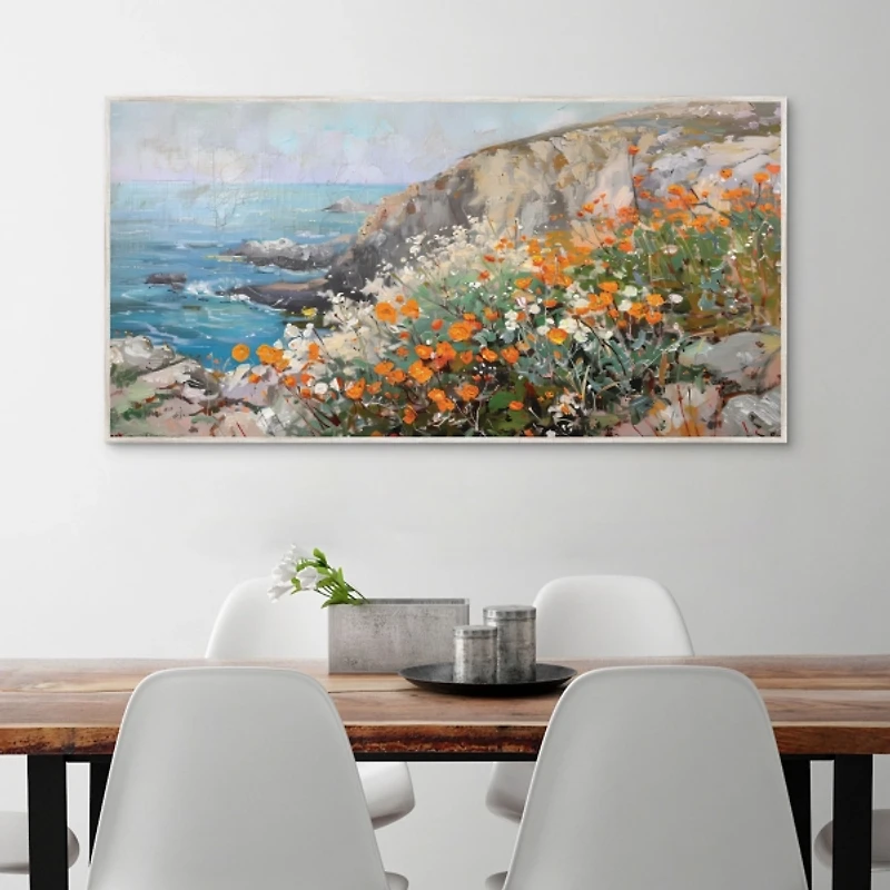 Blooming on the Edge Framed Canvas Art Print