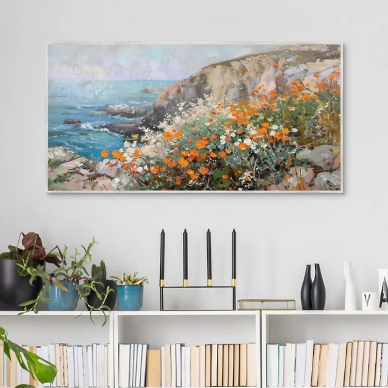 Blooming on the Edge Framed Canvas Art Print