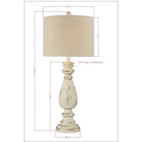 Twyla Distressed Cream Table Lamp