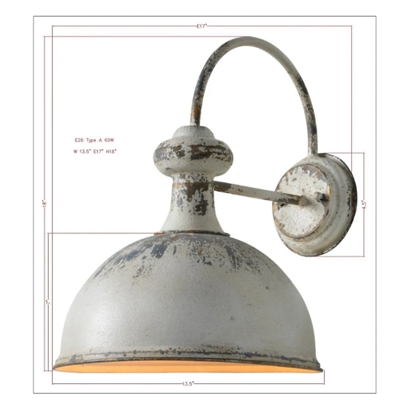 Distressed Metal Rachel Wall Sconce