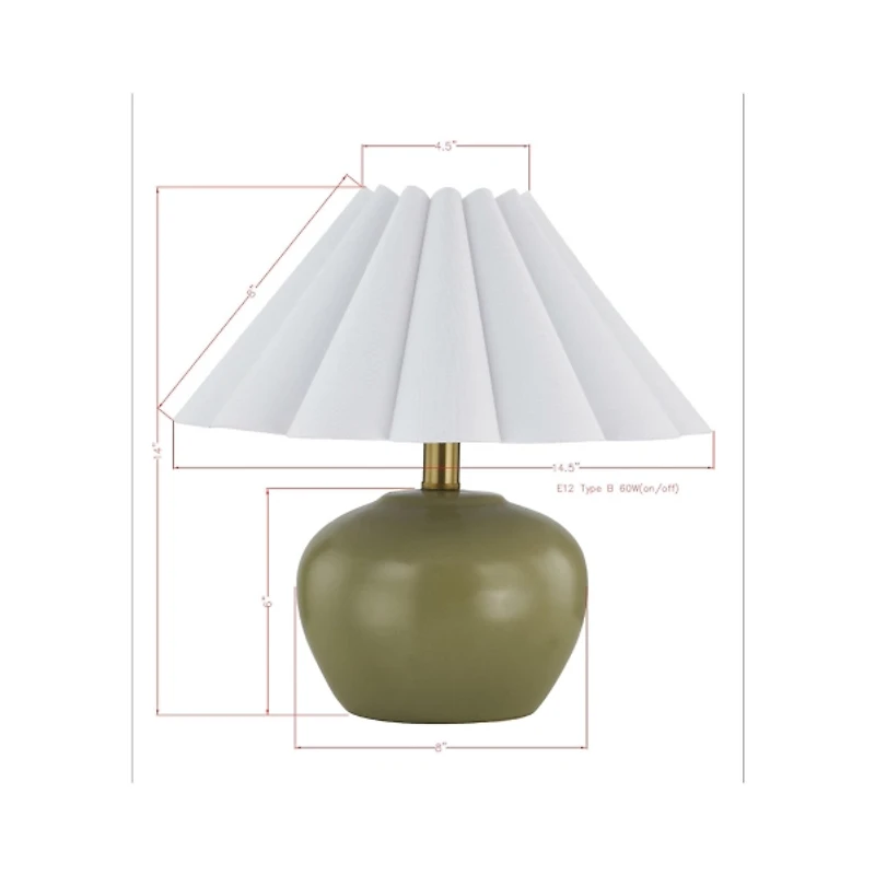 Harlow Green Ceramic Table Lamp