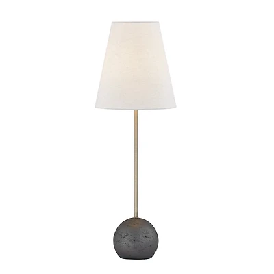 Sawyer Charcoal Faux Travertine Buffet Lamp