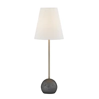 Sawyer Charcoal Faux Travertine Buffet Lamp