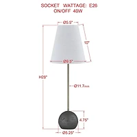 Sawyer Charcoal Faux Travertine Buffet Lamp