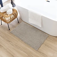 Diplomat Flint Bordered Bath Rug, 34x20