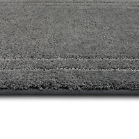 Diplomat Pewter Bordered Bath Rug, 40x24