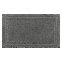 Diplomat Pewter Bordered Bath Rug, 40x24