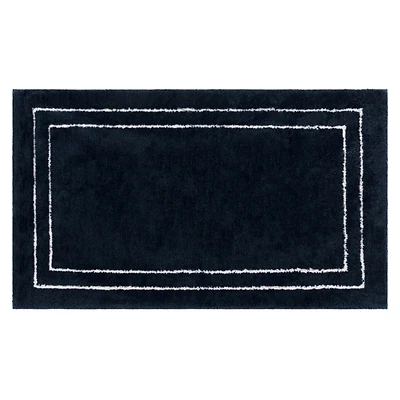 Indigo Corona Bordered Bath Rug, 24x17