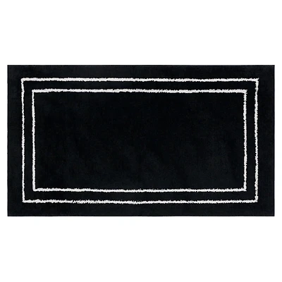 Black Corona Bordered Bath Rug