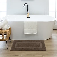 Prestige Walnut Bordered Bath Rug, 40x24