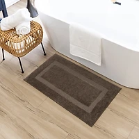 Prestige Walnut Bordered Bath Rug, 40x24