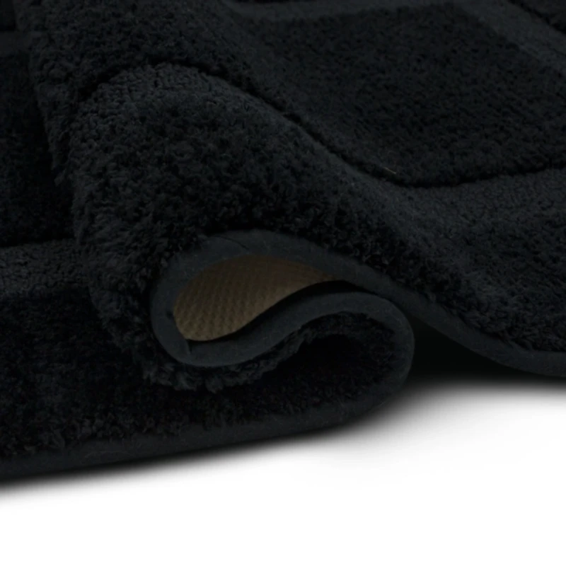 Prestige Black Bordered Bath Rug