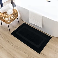 Prestige Black Bordered Bath Rug