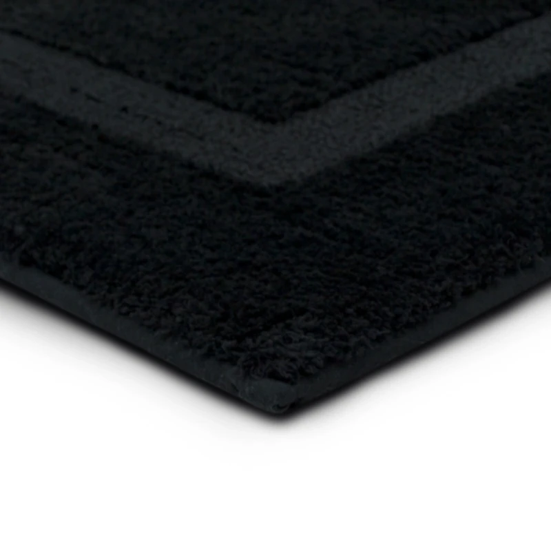 Prestige Black Bordered Bath Rug, 40x24