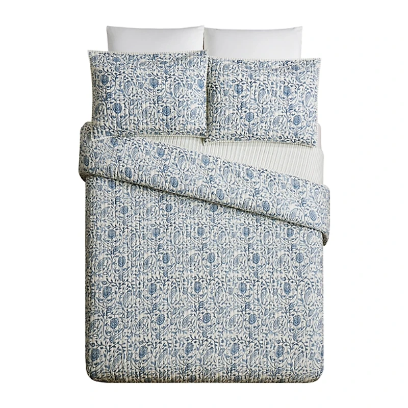 Blue Eden Paisley 3-pc. Full/Queen Quilt Set