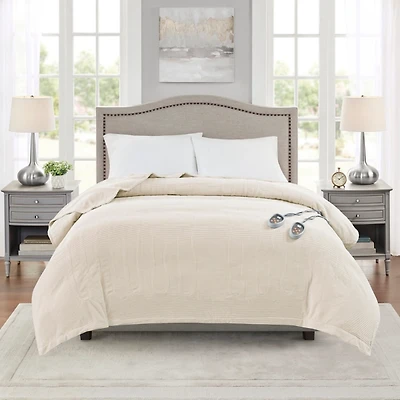 Beige Beautyrest Micro Fleece Heated Twin Blanket