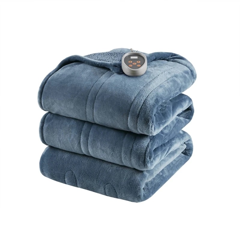Beautyrest Blue Berber Heated Twin Blanket