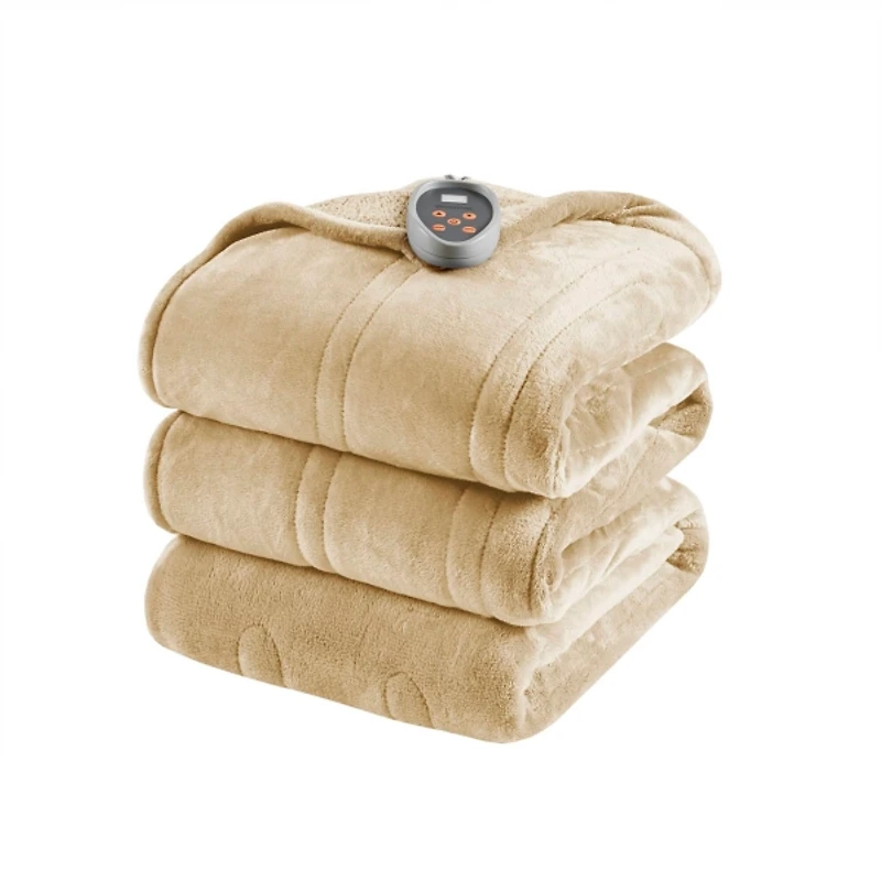 Beautyrest Tan Berber Heated Twin Blanket
