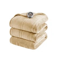 Beautyrest Tan Berber Heated Twin Blanket