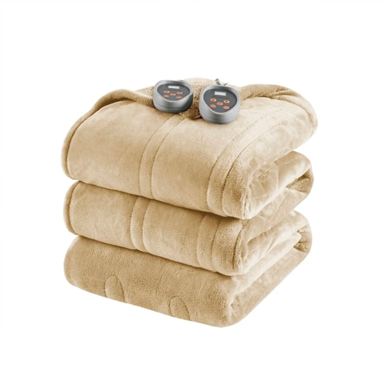 Beautyrest Tan Berber Heated Full Blanket