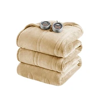 Beautyrest Tan Berber Heated Full Blanket