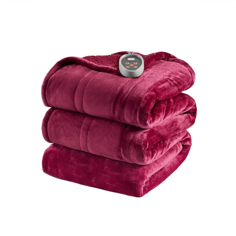 Beautyrest Burgundy Berber Heated Full Blanket