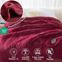 Beautyrest Burgundy Berber Heated Full Blanket
