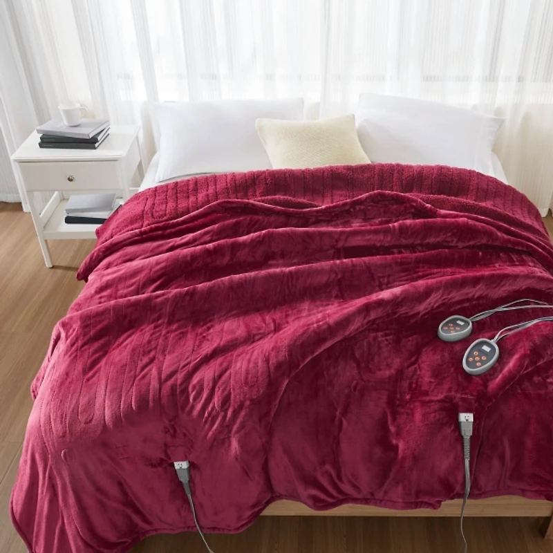 Beautyrest Burgundy Berber Heated Full Blanket