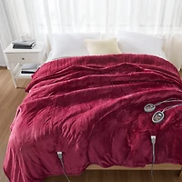 Beautyrest Burgundy Berber Heated Full Blanket