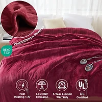 Beautyrest Burgundy Berber Heated Queen Blanket