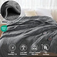 Beautyrest Gray Berber Heated King Blanket