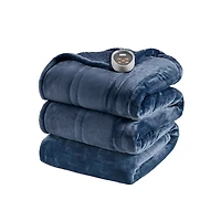 Beautyrest Navy Berber Heated Twin Blanket