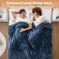 Beautyrest Navy Berber Heated King Blanket