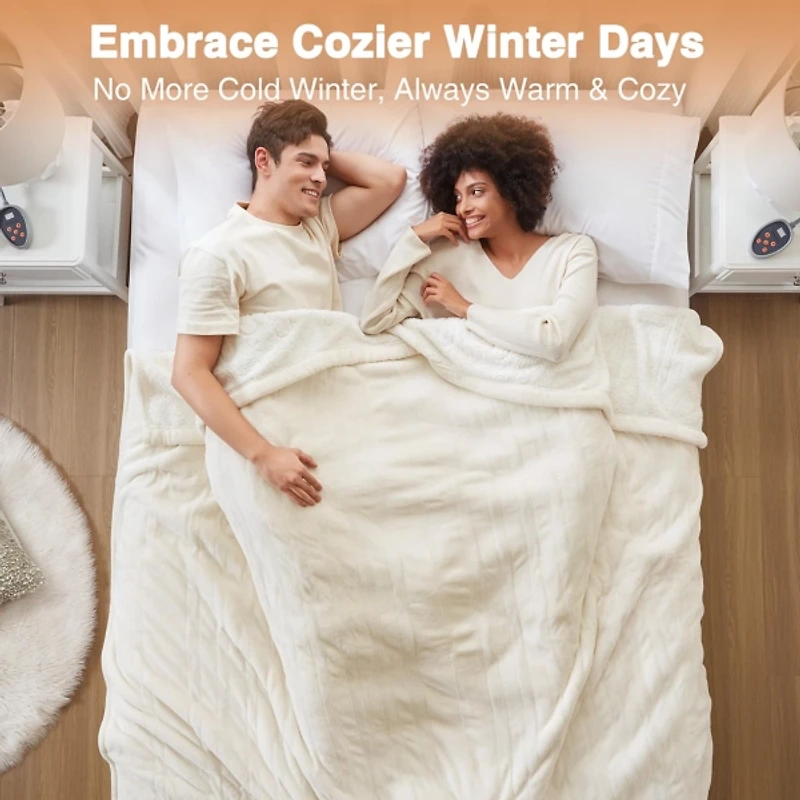 Beautyrest Ivory Berber Heated Queen Blanket