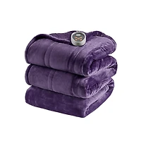 Beautyrest Purple Berber Heated Full Blanket