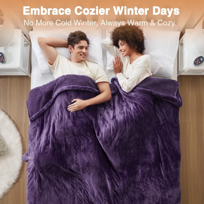 Beautyrest Purple Berber Heated Full Blanket