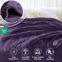 Beautyrest Purple Berber Heated Full Blanket