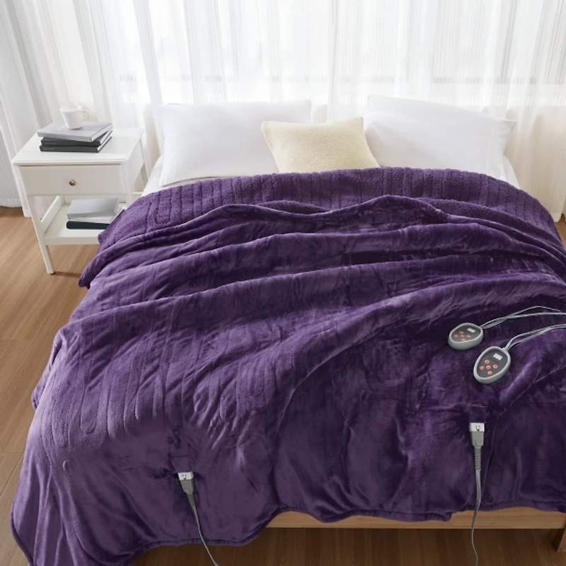 Beautyrest Purple Berber Heated Full Blanket