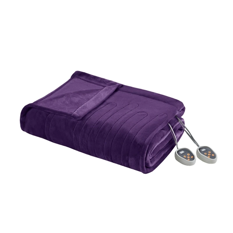 Beautyrest Purple Plush Heated King Blanket