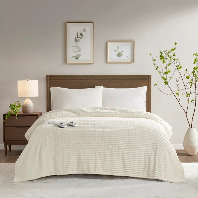 Serta Corded Plush Heated Twin Blanket