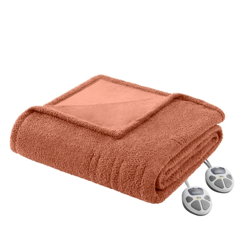 Serta Rust Dream Soft Full Heated Blanket