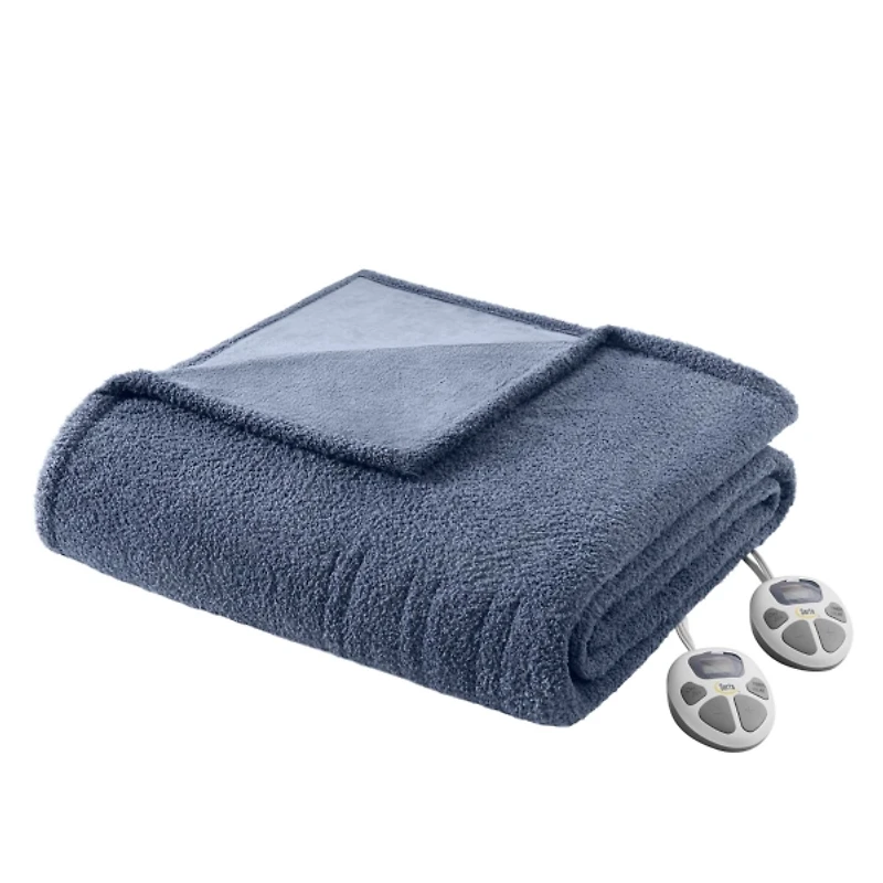 Serta Navy Dream Soft Twin Heated Blanket